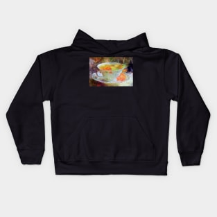 Autumn Leaf Teacup Impressionist Painting Kids Hoodie